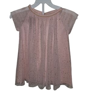 Vintage Baby Route 66 Toddler Girls Size 2T Pink Flutter Dress Glittler Layered